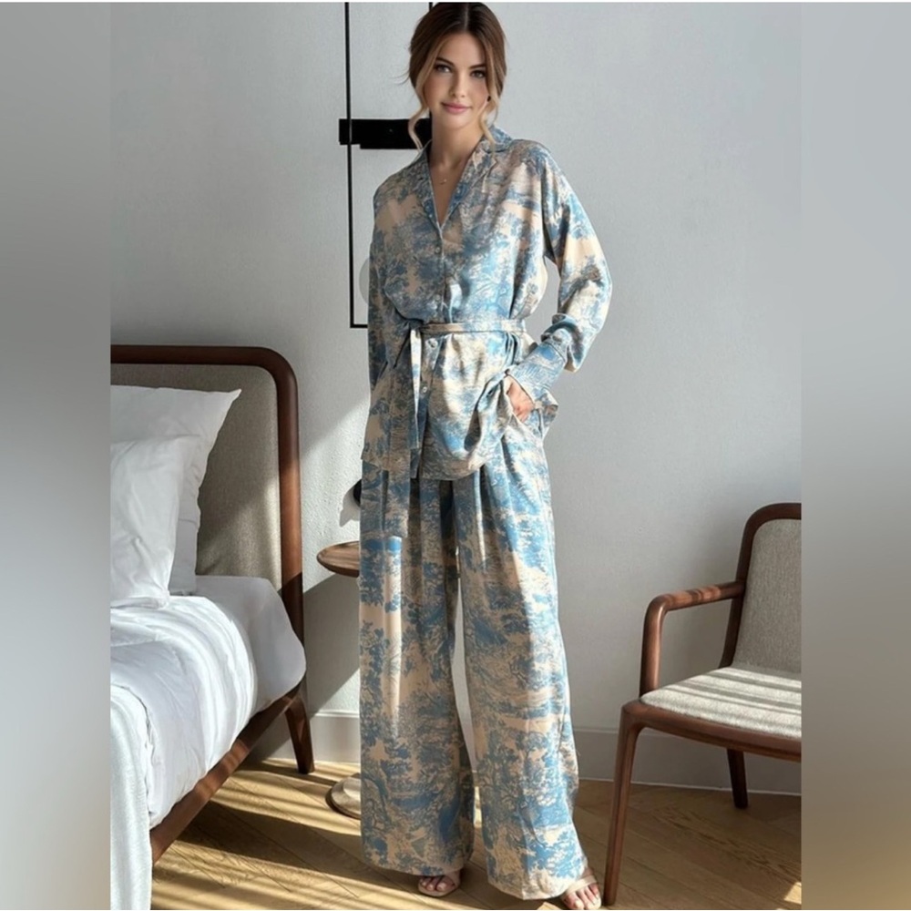 Commense Blue and Cream Women's Set